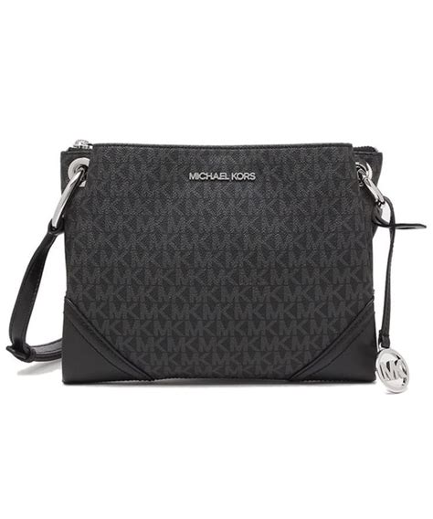 michael kors nicole triple compartment crossbody bag black pvc